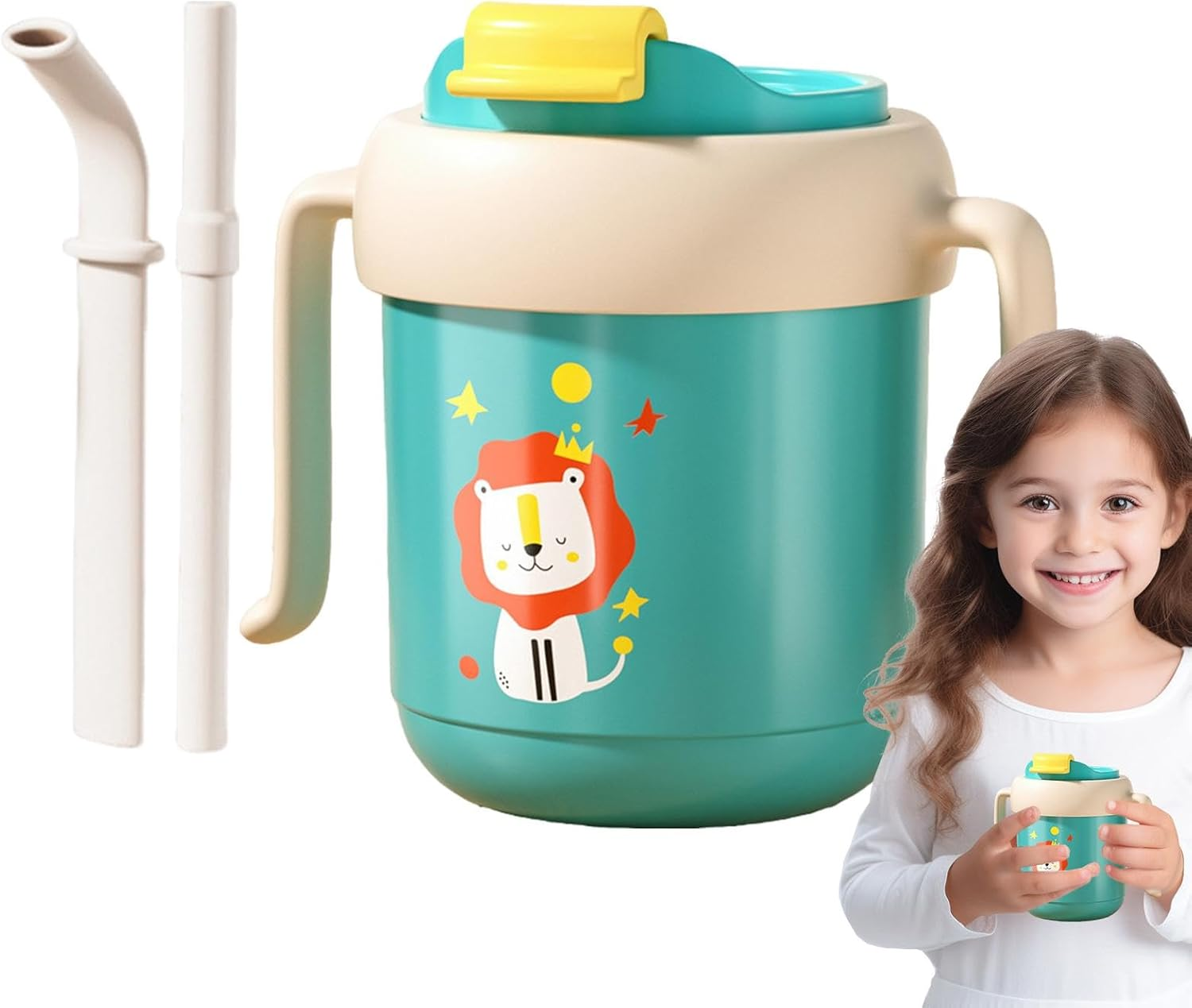 No Spill Cups for the Elderly, Water Bottle for Elderly, 300 Ml Drinking Cup for Elderly, Leak-Proof Cup with Handles, Senior Care Cup for Patients In