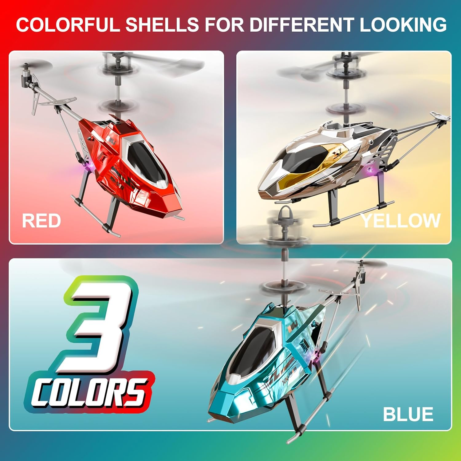 RC Helicopter Remote Control Helicopter, 2.4Ghz RC Plane with LED Lights, One-Key Take Off/Land, Altitude Hold, Easy to Fly, Remote Control Plane Aeroplane Toys Gifts for Kids Boys 8+ image number 6