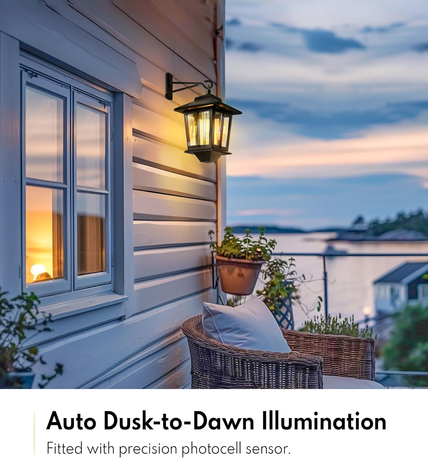 2 Pack Hanging Solar Lantern, Aluminum Outdoor Hanging Solar Lights with 4 Solar Panels, Dusk to Dawn Led Outdoor Solar Lanterns, Anti-Rust Waterproof Solar Wall Lanterns with Hooks, 3000K Warm White image number 3