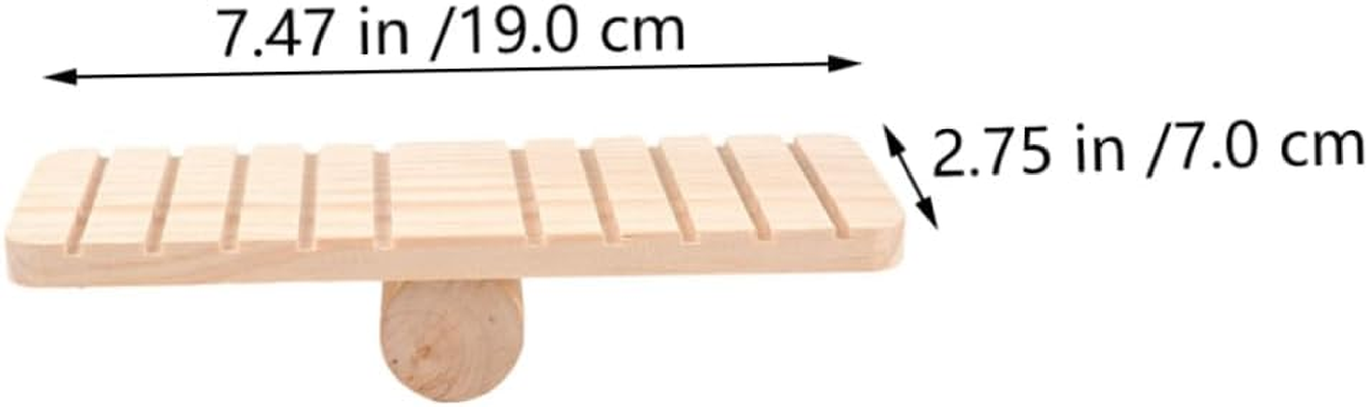 SUPVOX 2Pcs Wooden Hamster Seesaw Toy Small Pet Chew Toys Natural Wood Molar Springboard for Hamster Guinea Pig Cage Play Accessories image number 2
