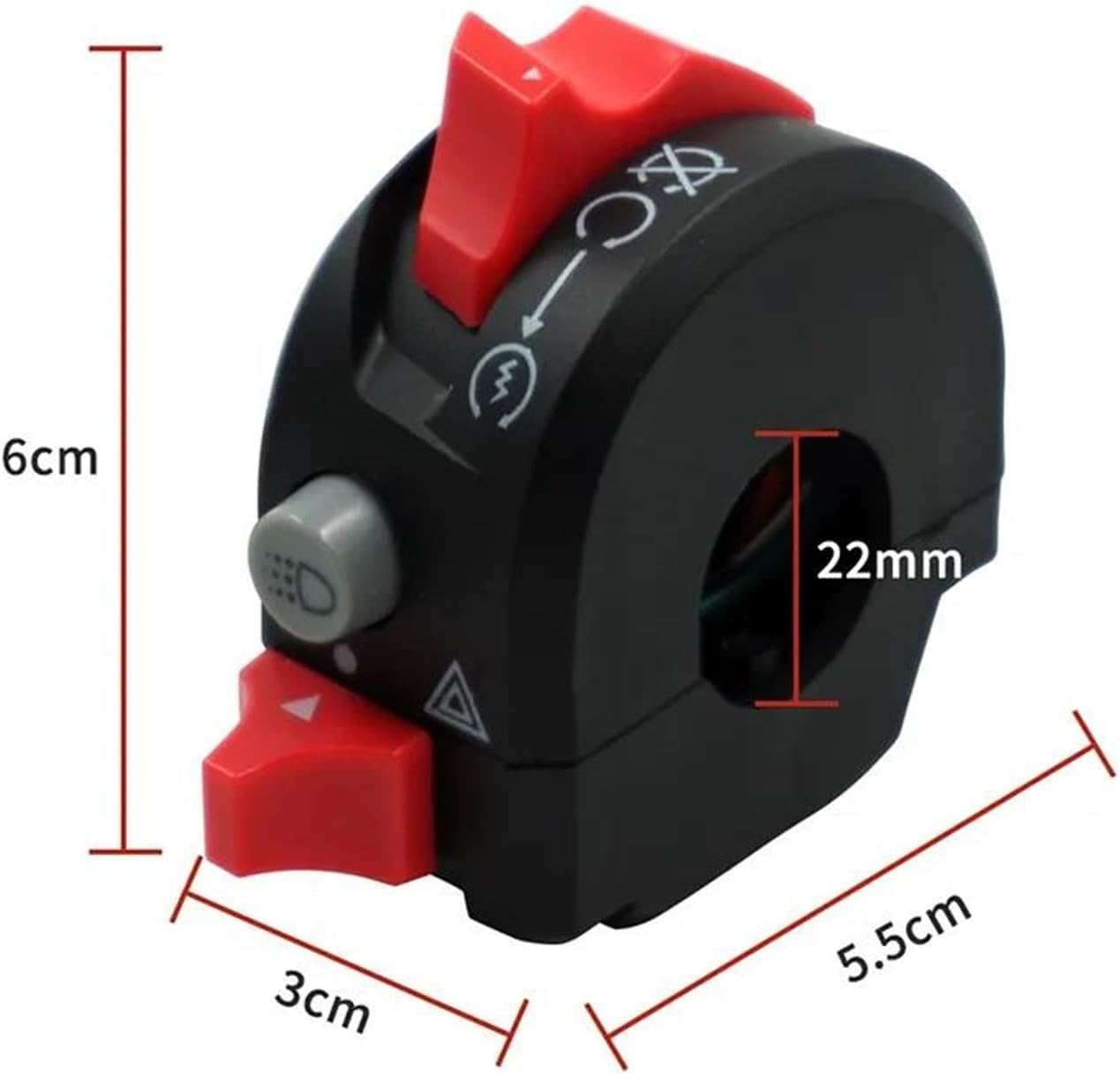 Motorcycle Handlebar Switch 7/8" 22Mm Motorcycle Switches Motorbike Horn Headlight Warning Light Electrical Start Kill Switch Buttons image number 4