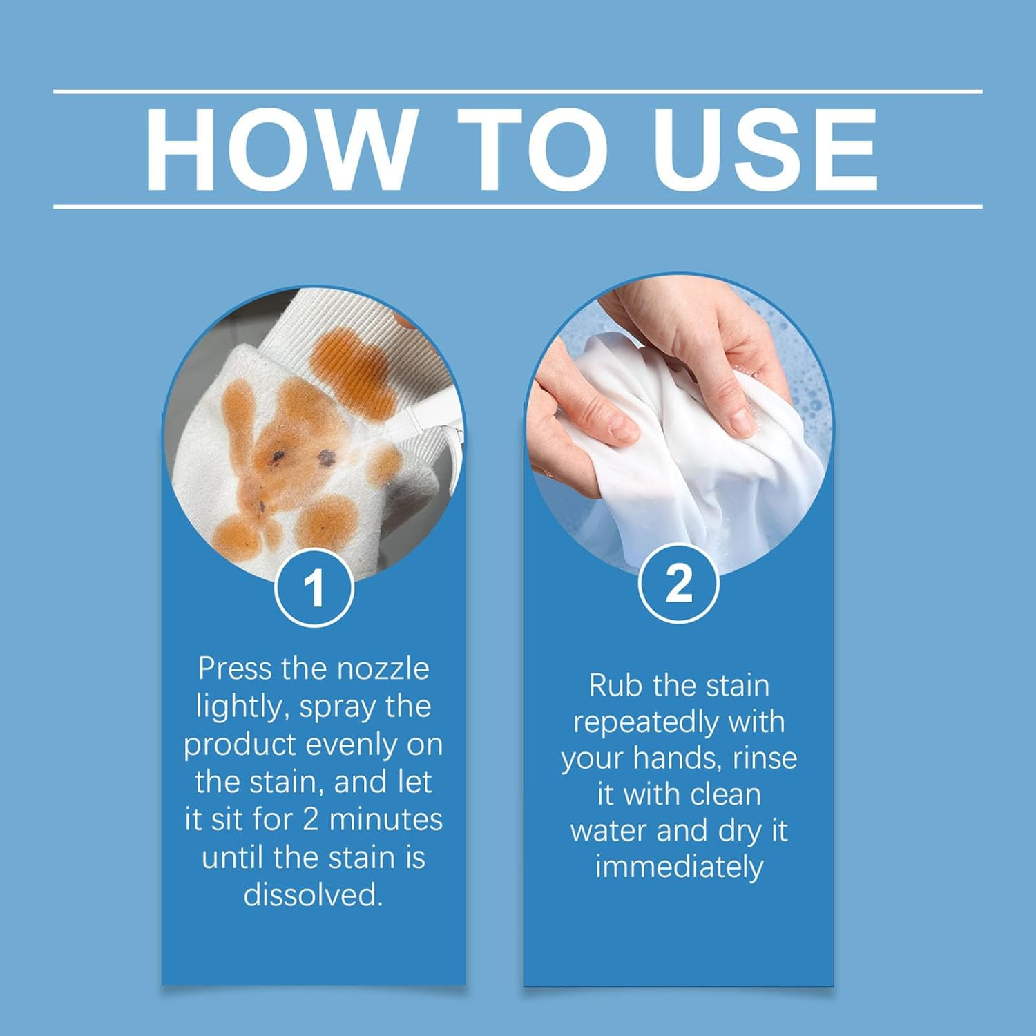 Baby Laundry Stain Remover Spray, 100Ml Stain Treater Spray for Baby Clothes Fabric, Clothing Fabric Cotton Linen Underwear Cleaning Liquid Detergent for Oil Grease Food Removal image number 6