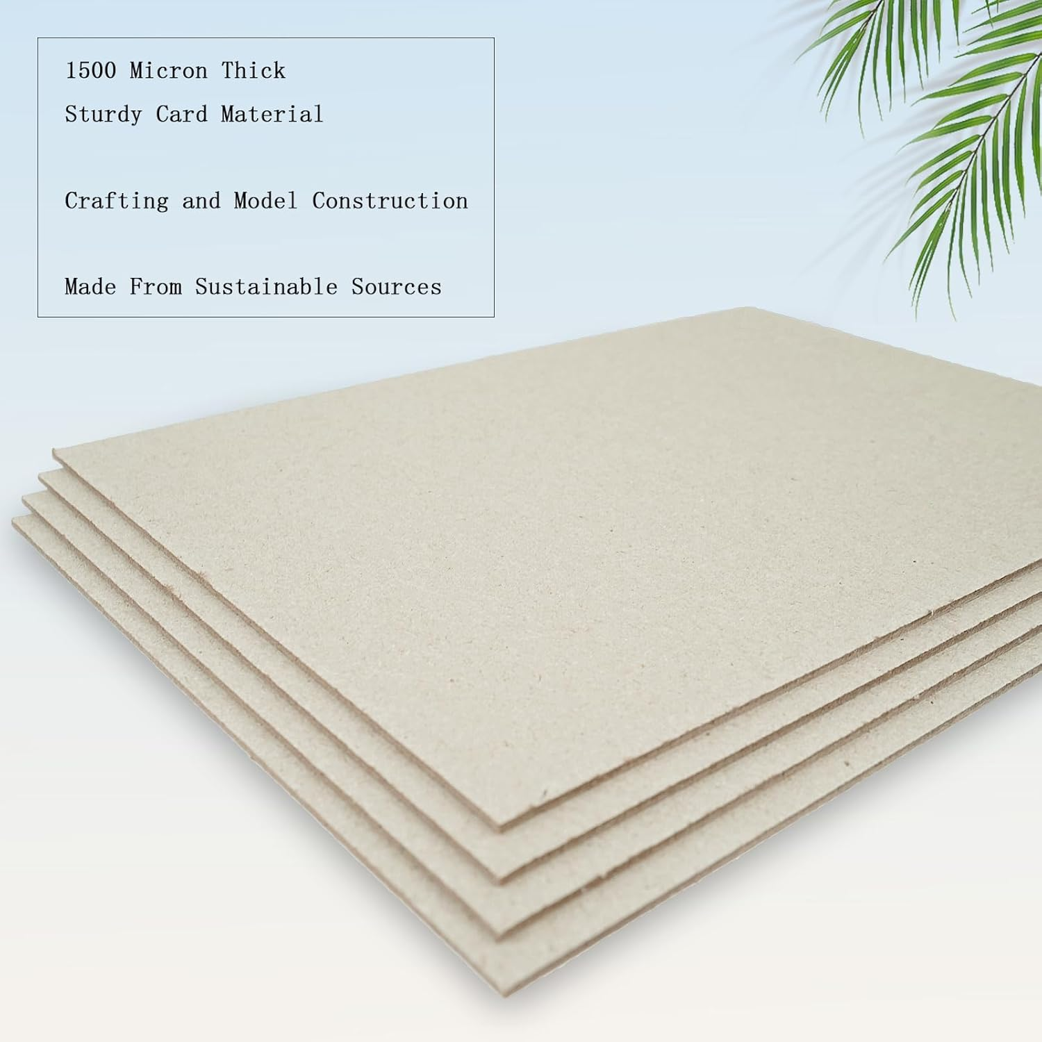 A5 Greyboard, 15 Sheets 1500 Micron Thick Recycled Card, 1.5 Mm Craft Model Making Presentation Board, Mounting Backing, Modelling Board Card (148 X 210 Mm) image number 1