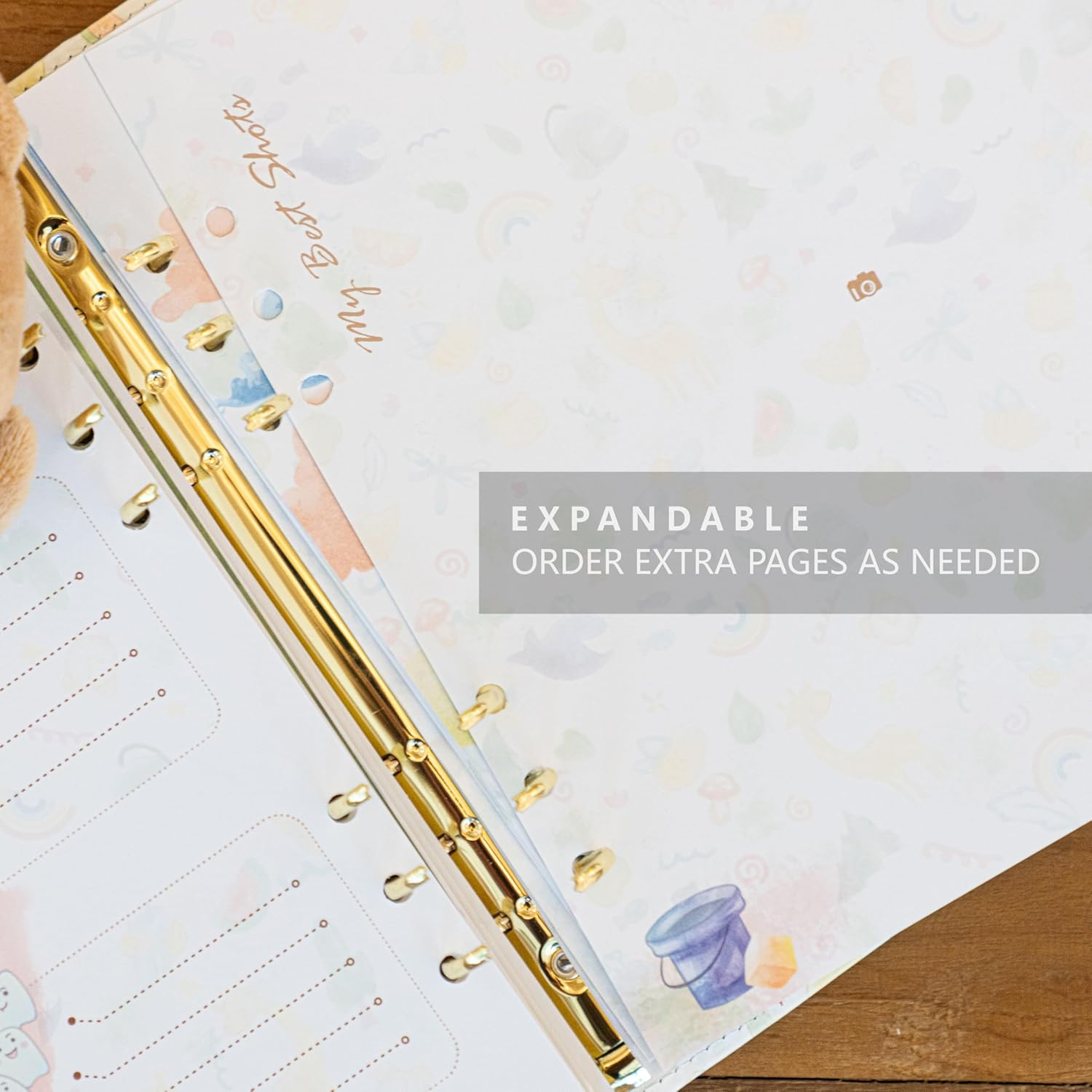 Keepsake Baby Memory Book Girl Boy &ndash; Timeless Leather-Bound Baby Milestone Book &ndash; Baby Book Keepsake Record First 5 Years - Gender Neutral Baby Scrapbook Album Baby Album Journal Registry Search Gift image number 4