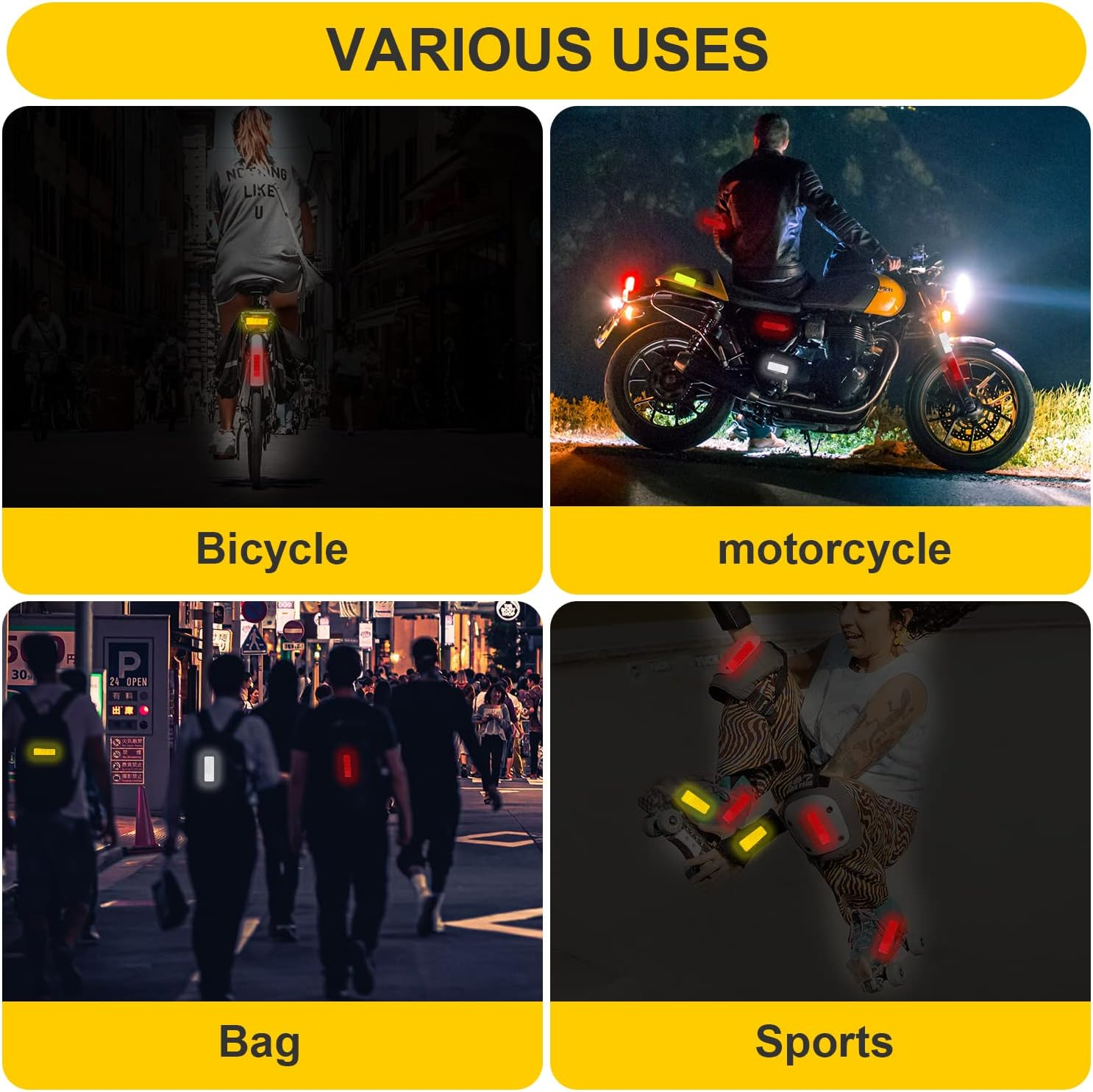 SAVITA 24Pcs 1.18X 3.25Inch Safety Reflective Stickers, Reflective Warning Stickers Waterproof Visibility Reflective Stickers Reflective Tape Stickers for Car Motorcycle Bike (Mixed Colors) image number 6