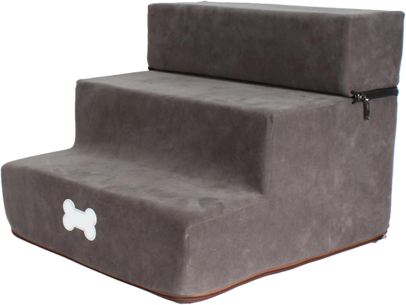 Cat Stairs for Old Cats - Pet Stairs, Steps for Dogs to Get on Bed, Soft Non-Slip Cat Steps with Foldable 3 Ladders, High-Density Foam Pet Stairs for Puppies, Kittens, Old Dogs Borato