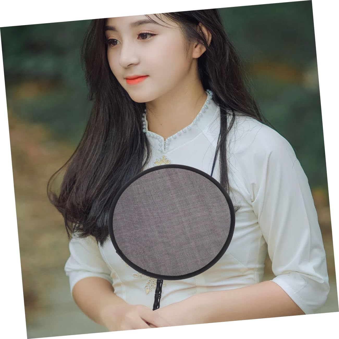 CORHAD Pack round Folding Hand Fans for Summer Instant Cool Portable Disc Fans Lightweight Compact for Weddings Festivals Decor image number 1