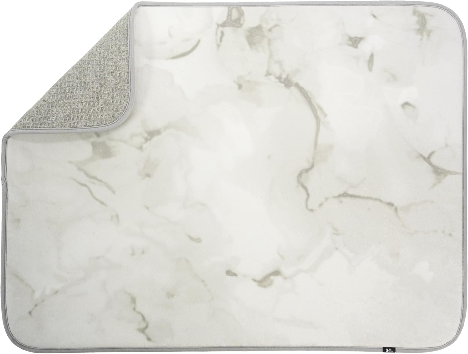 S&T INC. Dish Drying Mat XL, 18&rdquo; X 24&rdquo;, Absorbent Microfiber Kitchen Counter Mat, Dish Drying Pad for Dishes, Utensils, Pots and Pans, Extra Large, Grey Stone