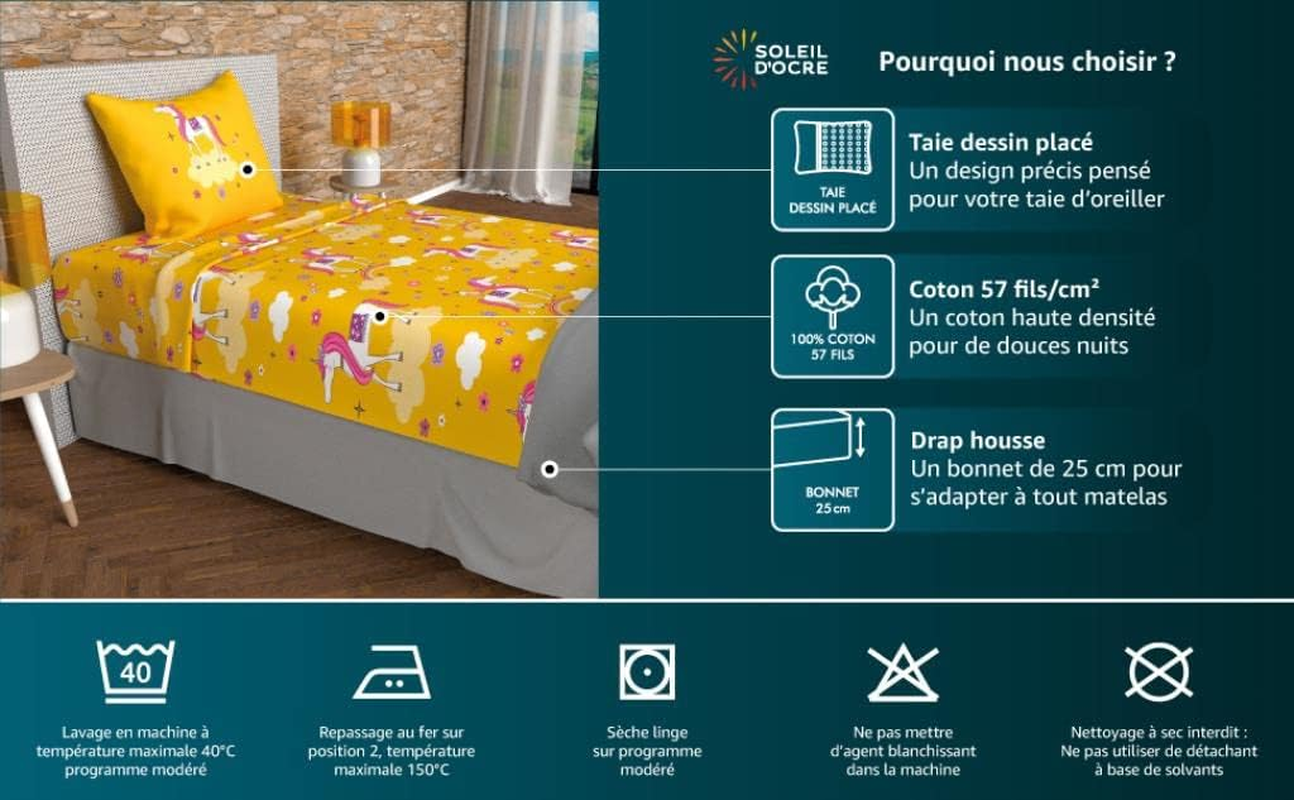 Soleil D'Ocre, Bedding Set 180 X 290 Cm Pirates Green 100% Cotton 57 Threads/Cm&sup2; image number 2