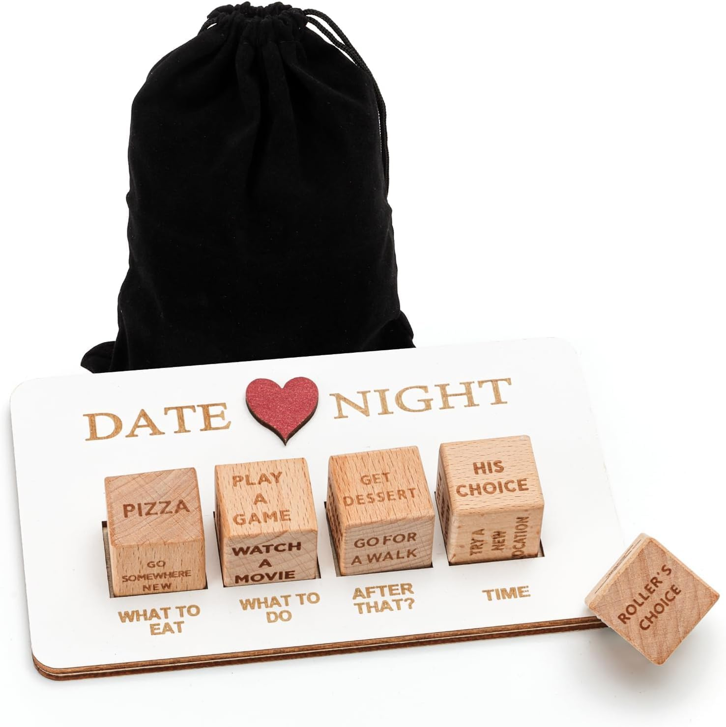 Date Night Dice for Couples, Fun Night Dating Decision Dice,Wooden Couple Dating Fun Dice, Love Dice, Food Decision Dice, Date Ideas for Couples,Gifts for Boyfriend-Girlfriend