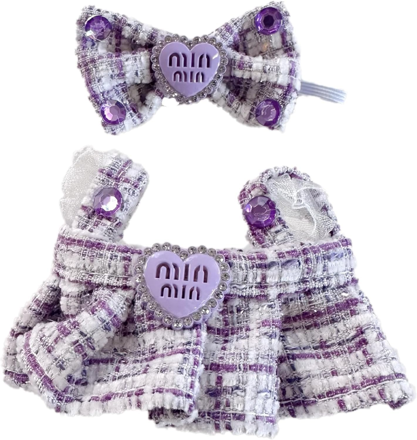 Doll Outfit Clothes Set for Labubu 17Cm, 2 Piece Clothes Set Compatible with Labubu, Fashion Dresses for Labubus Accessories (NO Doll) (Purple) image number 2