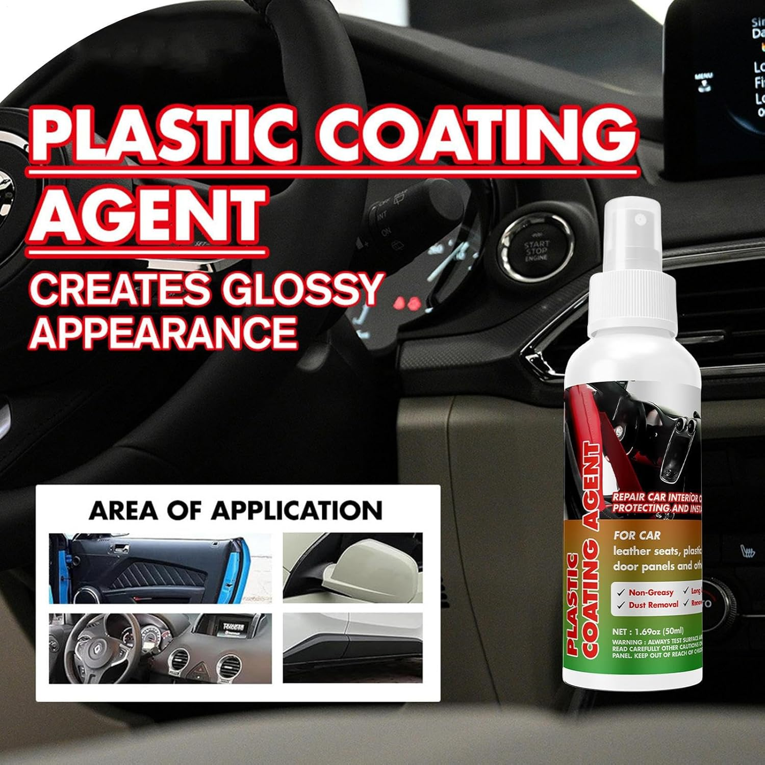 Rronnoy Trim Restorer - Interior Restorer | Car Interior Coating Agent - for Automotive Bumper Triangle Door Frame Tire Dashboard Door Panel