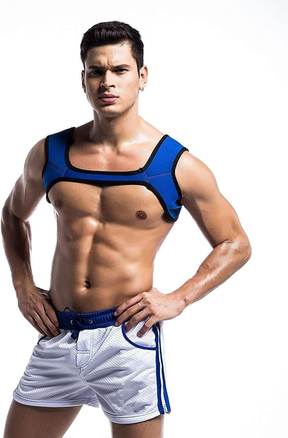 Sports Double Shoulder Protector Muscles Protector,Men Neoprene Harness Wrap Brace image number 3