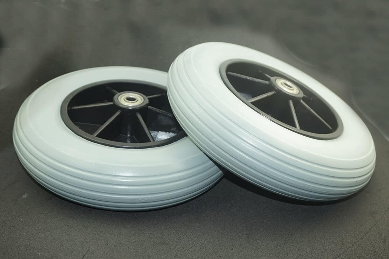 (Pair of Two) ，8" X 2" (200X50) Solid Rubber Front Rear Caster Tires Wheels Assembly for Power Wheelchair'S/Electric Wheelchair for Many Standard Wheelchairs Replace image number 2