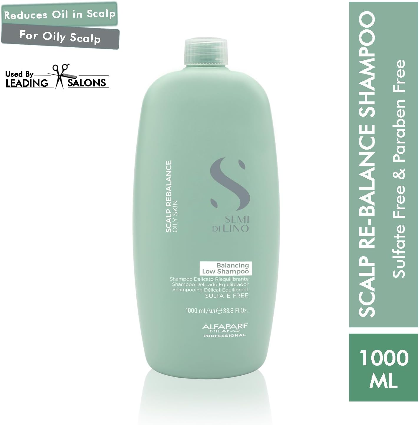Alfaparf Milano Semi Di Lino Scalp Rebalance Purifying Low Shampoo, 1 L, 8022297095905 image number 4