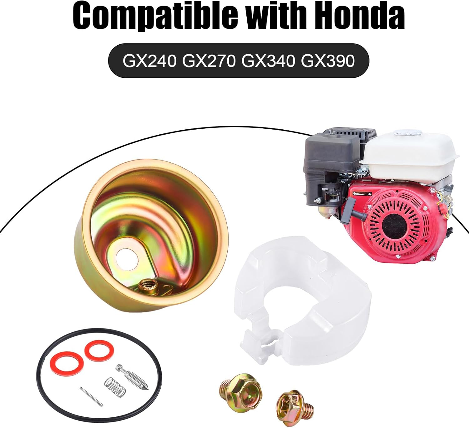 Carburetor Kit for Most Carburetor Bowl Chamber Float Pin Gasket Seal Needle Carburetor Repair and Rebuild Accessories and Parts Electric Start Kit for GX240 GX270 GX340 GX390 and More