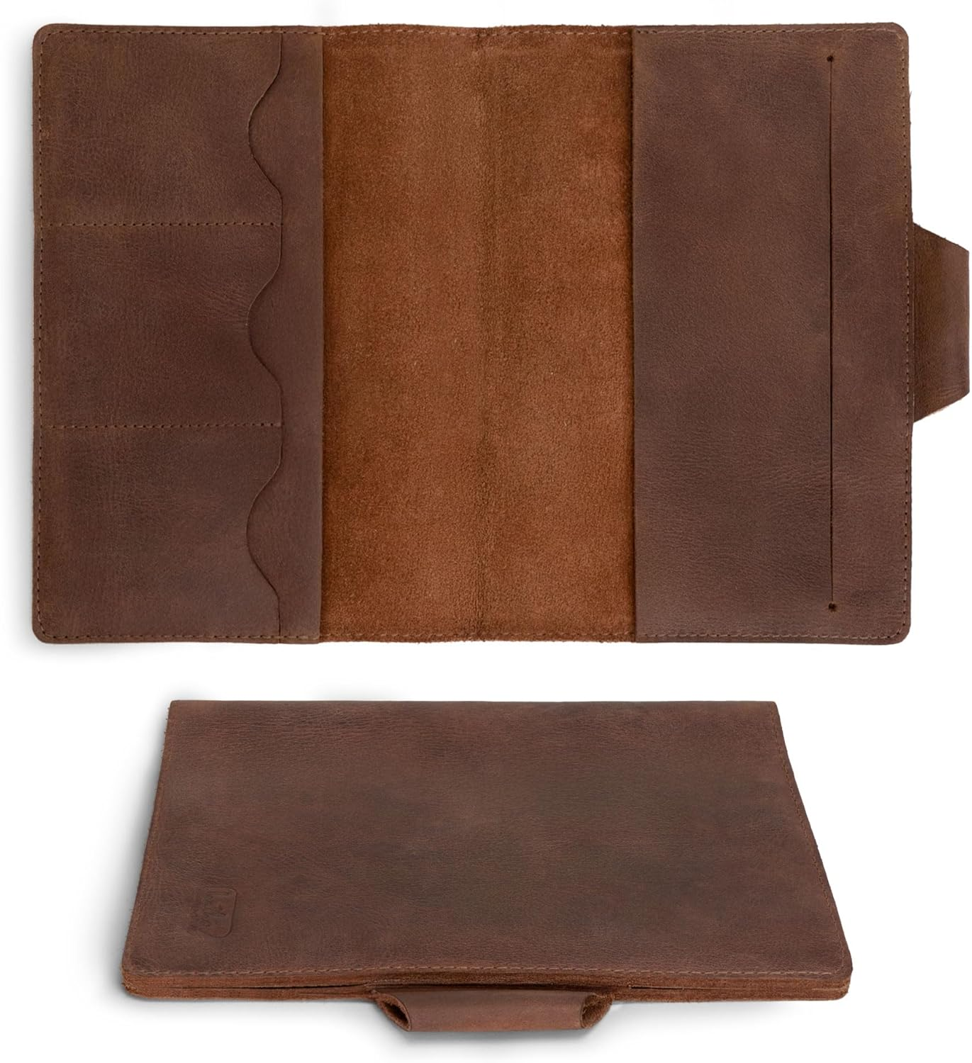 Leather Worx, Leuchtturm A5 Notebook Cover with Card Slots Handmade from Full Grain Leather (Notebook Not Included) - Sturdy, Perfect for Storing Journal - Classy, Minimalist Style - Bourbon Brown image number 2
