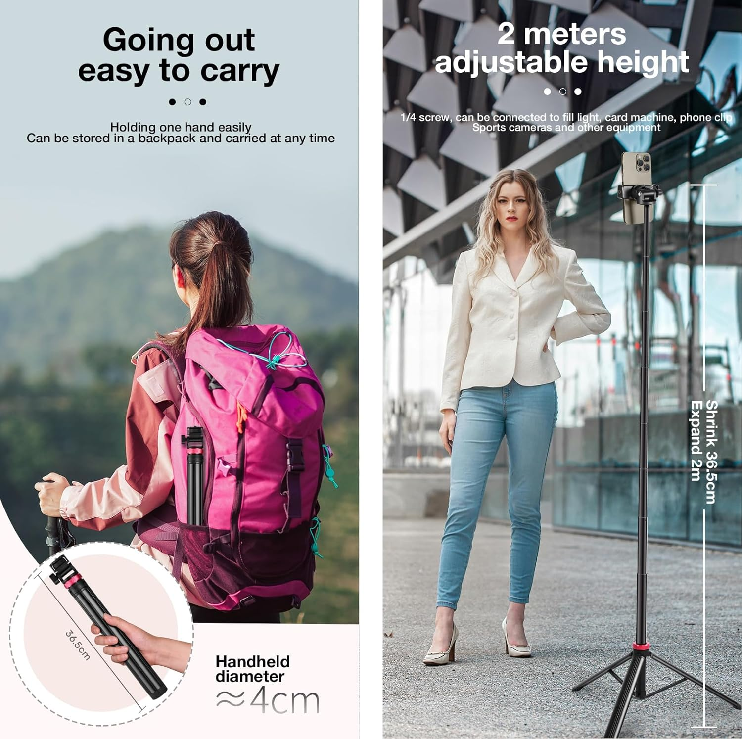 81'' Osmo-Mobile Floor Tripod-Stand Holder for DJI Osmo Mobile SE 7P 7 6 5 4 / Osmo-Pocket 3 2 1 / Osmo Action 5 Pro 4 3 2 1 image number 1