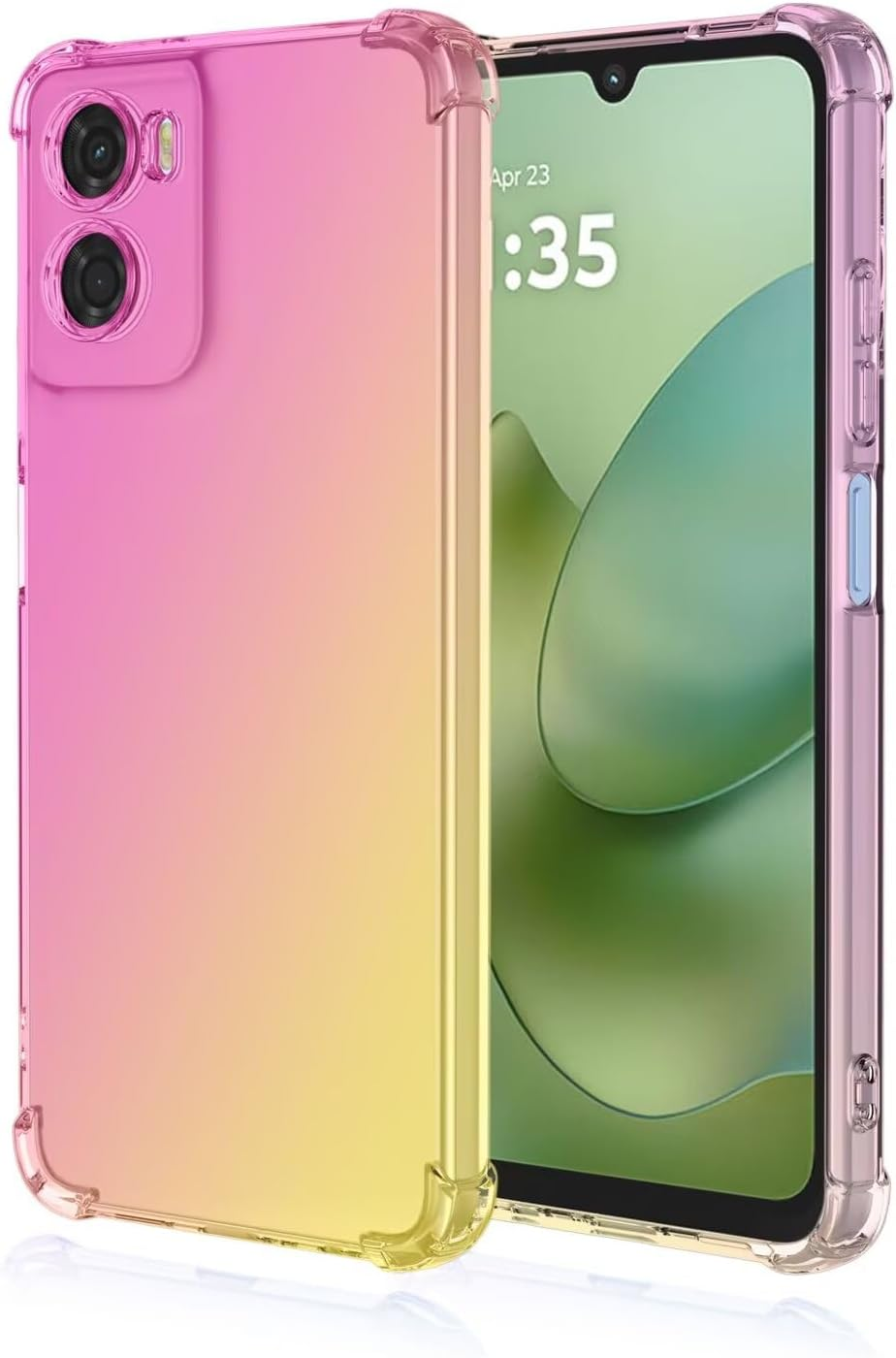 EASSGU TPU Silicone Mobile Phone Case for Motorola Moto G86 Power 5G (6.67 Inches), Transparent Gradient Case, anti Drop and Anti-Scratch Protective Case - Blue Purple