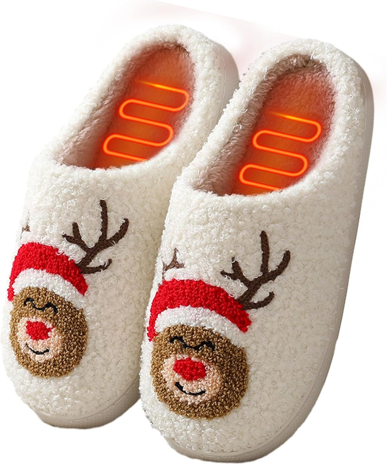 Christmas Slippers for Women - Fuzzy Slippers - Cute Slippers for Women Fun Slippers Soft Plush Christmas Shoes Keep Warm Couples Slippers Borato