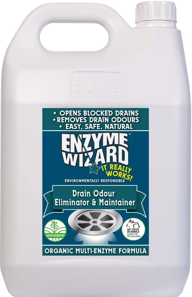 Enzyme Wizard Drain Odour Eliminator and Maintainer, 5 Litres
