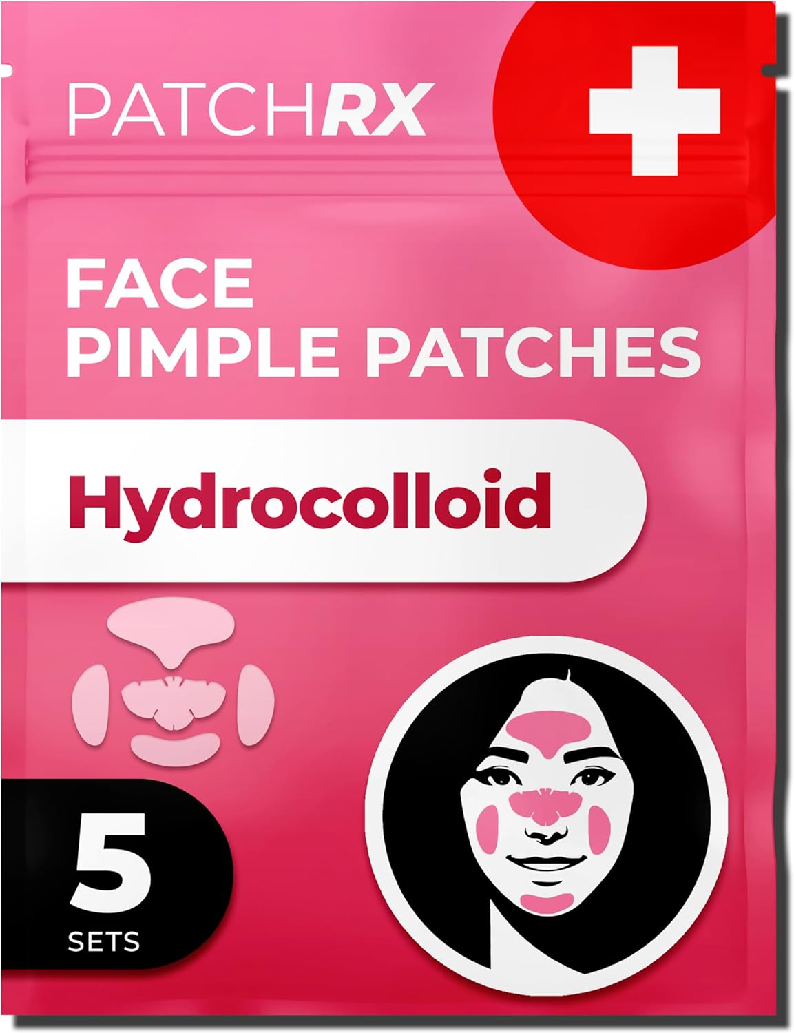 Patchrx Full Face Pimple Patches (5 Sets), Reduce Pimples on Whole Face Overnight, Hydrocolloid Acne Mask, Pimple Patches, Large Acne Patches, Full Hydrocolloid Mask image number 3