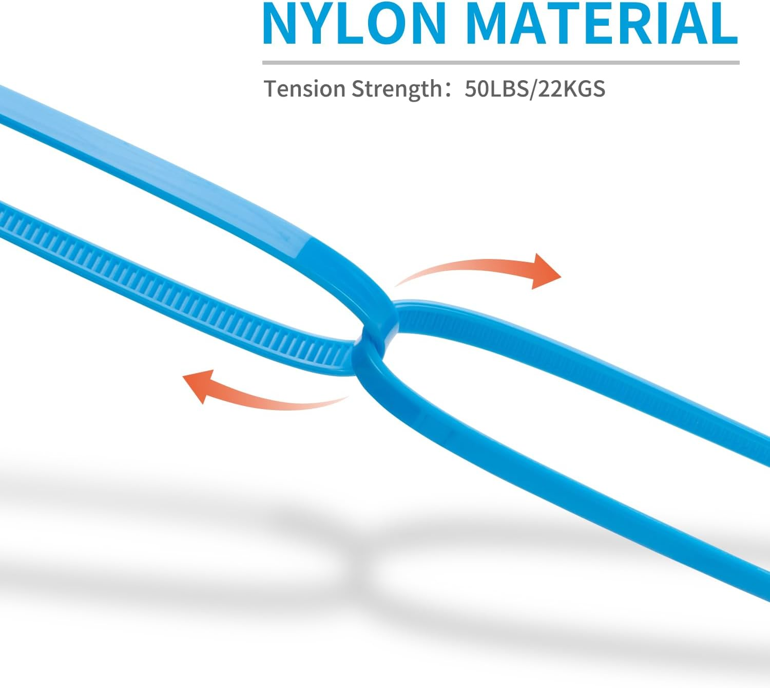 Pack of 100 200 Mm X 4.8 Mm Nylon Cable Ties, Self-Locking Plastic Cable Ties, UV Resistant with 50 Lbs Tensile Strength for Indoor and Outdoor Use (Green) - Green image number 4