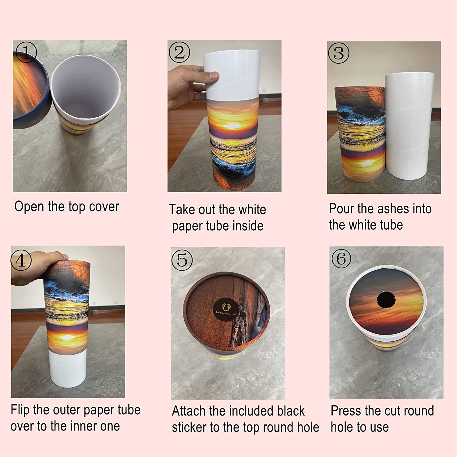 Eco Scattering Urn &ndash; Biodegradable Scatter Tube for Ashes - Cremation Urn for Human Ashes - Urns for Ashes Male Female (Set of 1, Black Tree) image number 1