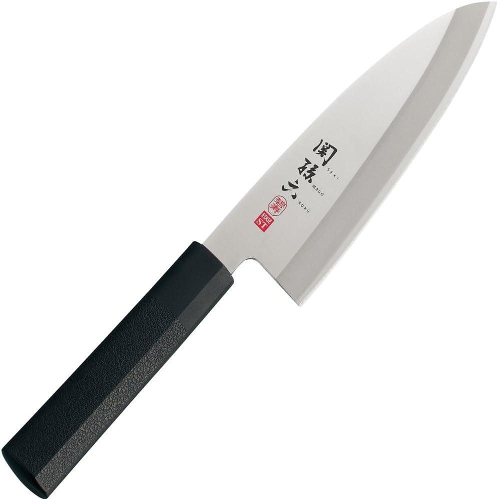 Kai Kai AK5074 Japanese Knife, Deba, Magoroku Seki, Stainless Steel, 6.5 Inches (165 Mm), Hekiju, Made in Japan
