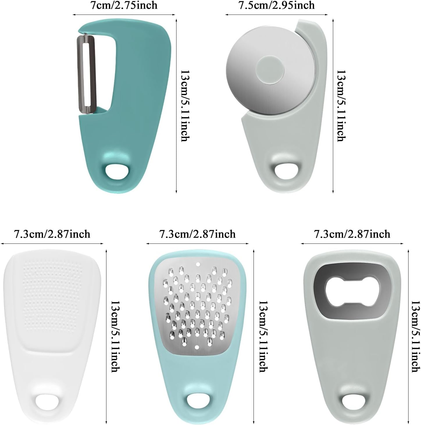 Kitchen Gadgets Set 5Pack, Stackable Cooking Tools Space Saving for Small Kitchen, Accessories for Camper inside Dishwasher Safe image number 1