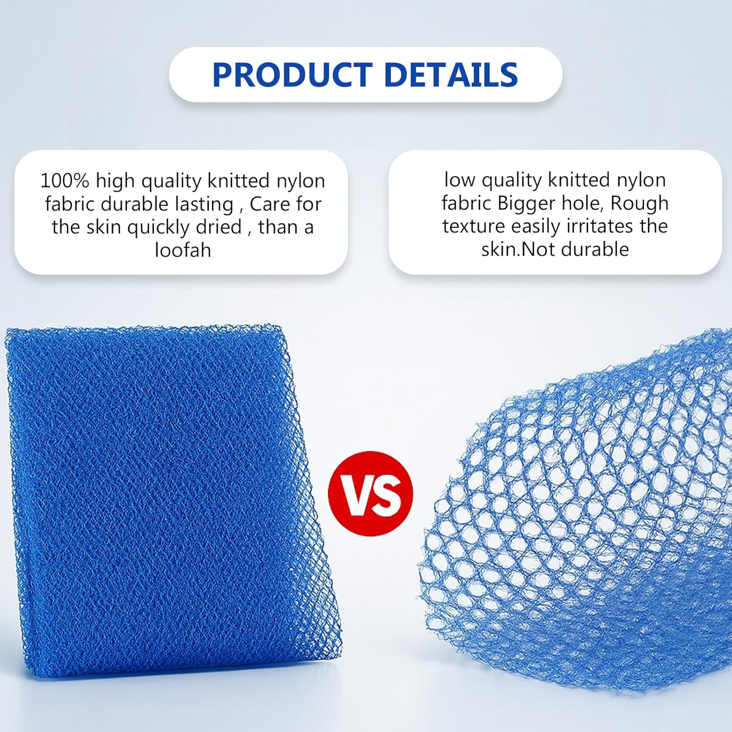 African Net Sponge Shower Body Scrubber for Back, Exfoliating Nylon Scrub Mesh, Quick Drying, Multiple Colors, Practical Bath Sponge for Men and Women, Compatible with Popular Bath Tools(3 Pieces) &ndash; Haheihei image number 5