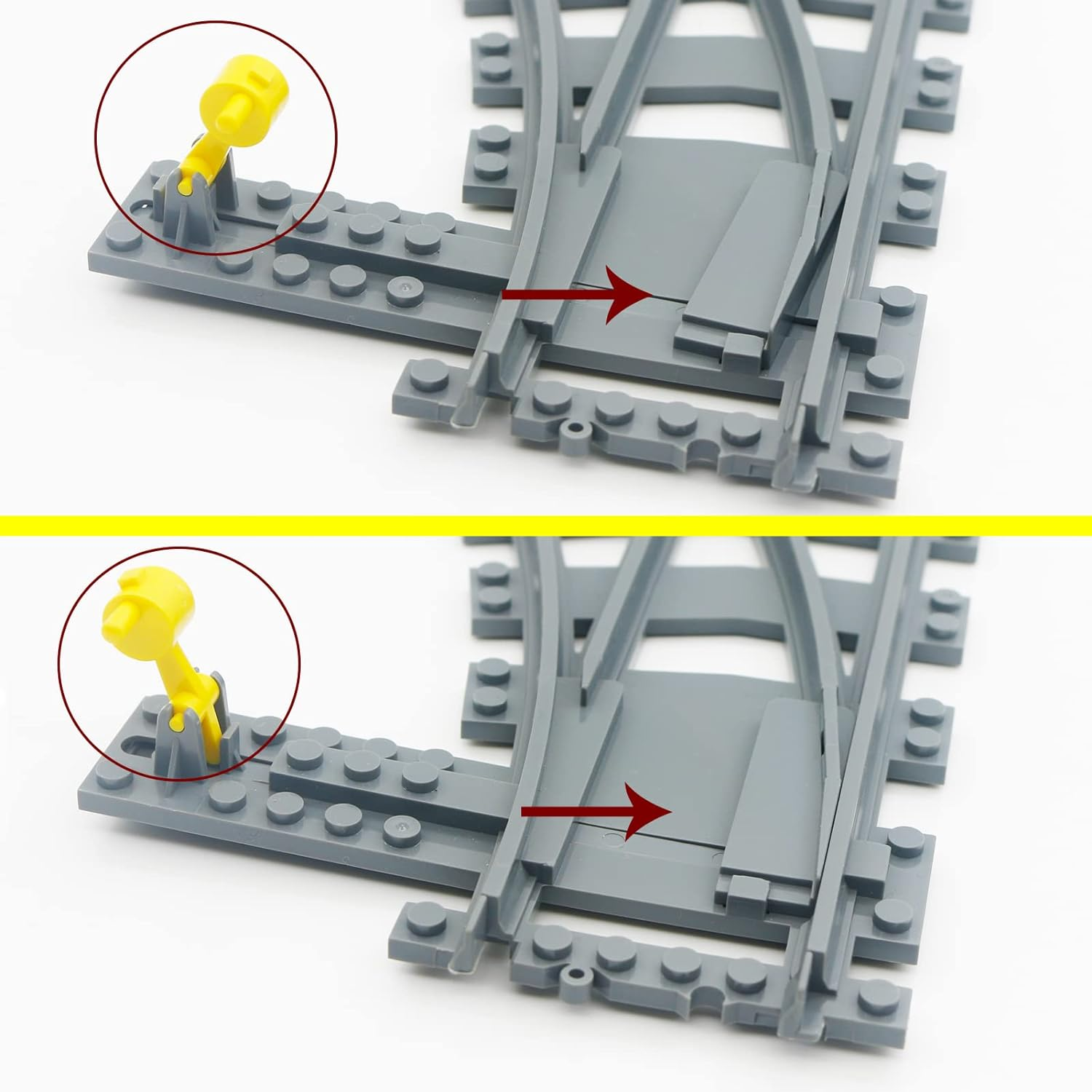 City Train Track - 2 Sets Track Switch Accessories Building Block, Road Flexible Rails Bricks Toys image number 2