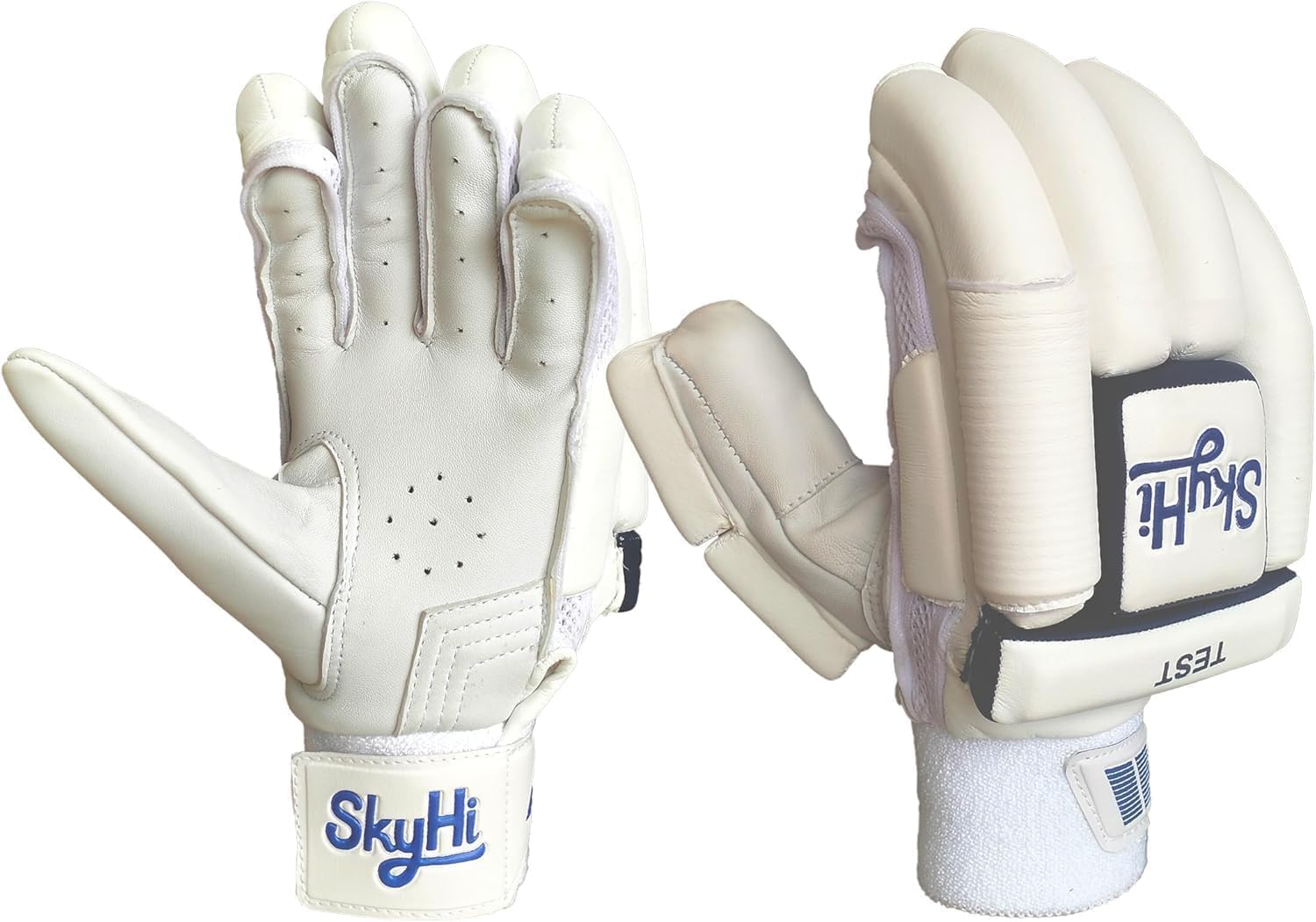 SKYHI Test Cricket Batting Gloves | Lighweight Leather Cricket Batting Gloves for Mens Right Hand and Left Hand Batsman image number 2
