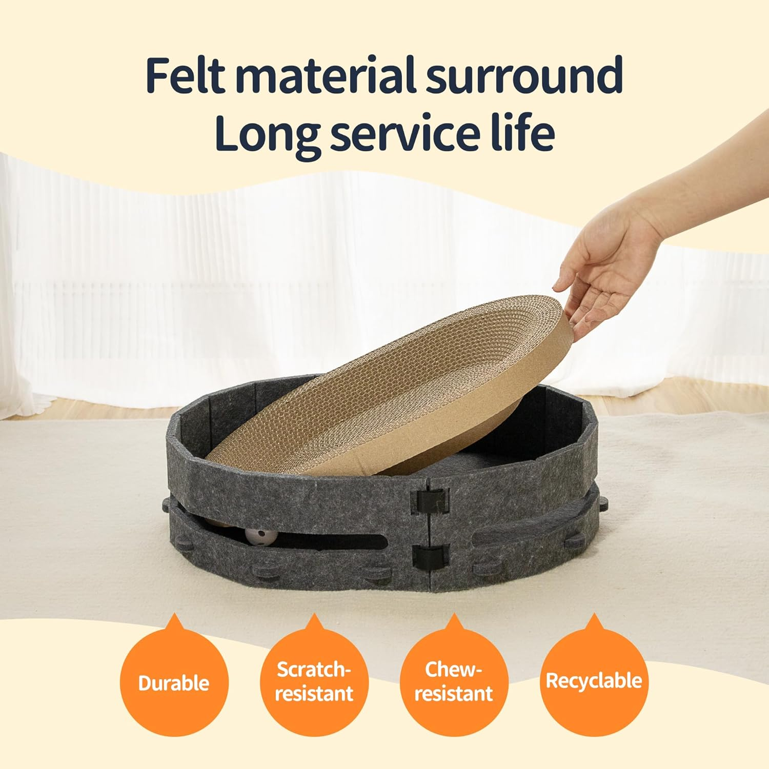 Cat Scratcher Cardboard, Cat Scratching Post, Cat Scratch Accessory image number 3