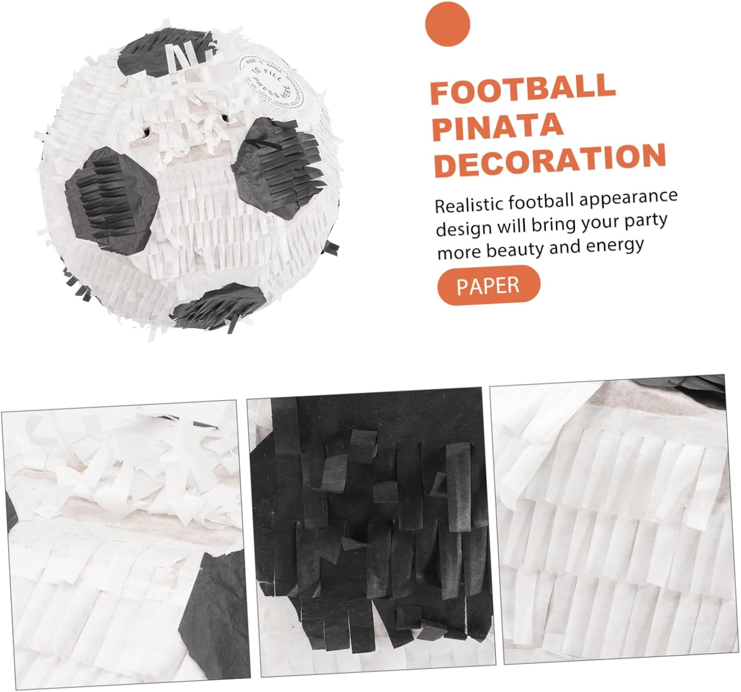 STOBOK Birthday Party Ornament Decorations Sports Filling Pinata Child Sports Ball Decorate Football Sports Ball Pinata Ornament Props Kid Football Filled Pinata Birthday Party Supplies image number 2
