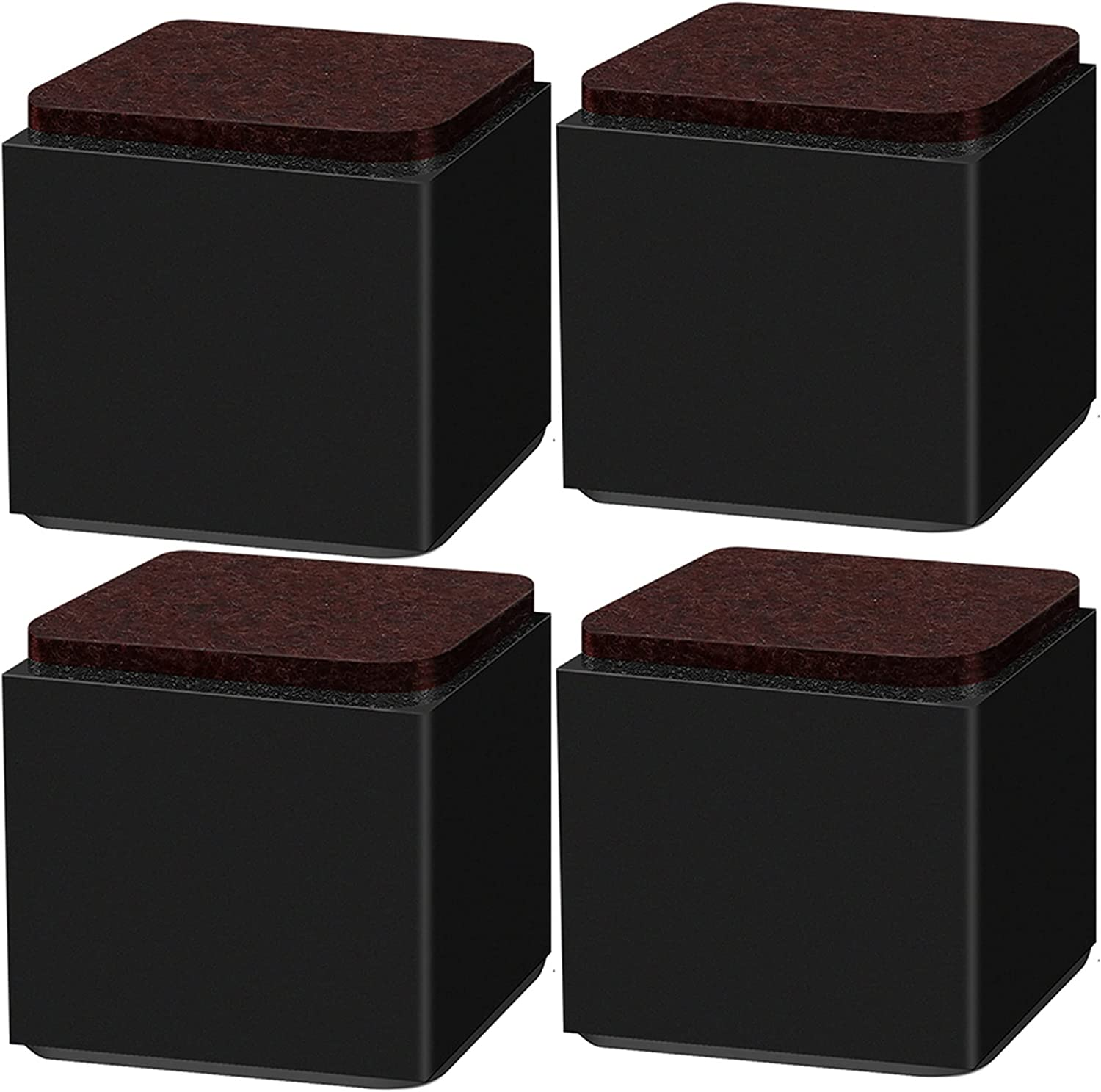 2Inch Lift Furniture Risers Carbon Steel Bed Risers, Self-Adhesive Bed Riser, Table Riser, Sofa Riser, 4 Pcs Heavy Duty Bed Riser Lifts Adds 2" Height Supports to 5000 Lbs (Square, Black) image number 5