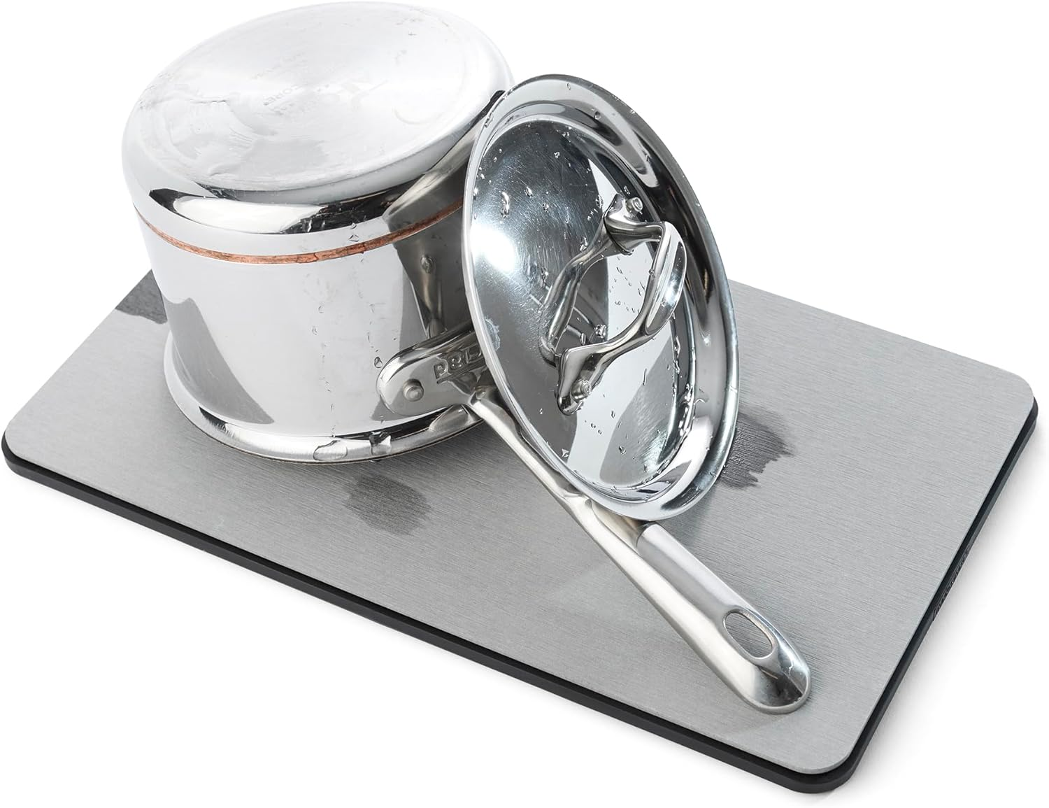 Madesmart Dish Mat, Drying Stone Collection, Accelerates Moisture Evaporation, Natural & Mineral Materials, Non-Slip Base, Carbon image number 1