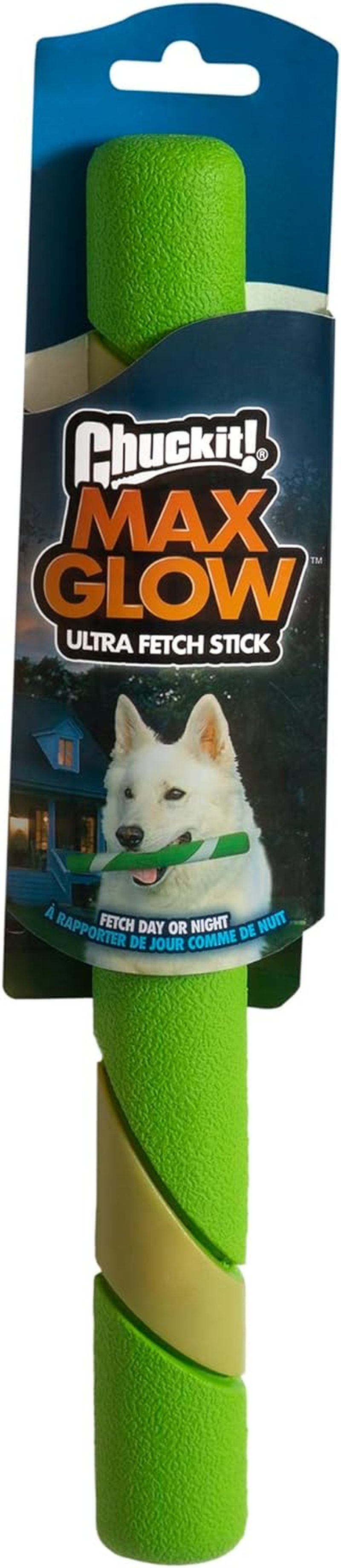Chuckit! Max Glow Dog Toy Ultra Fetch Stick Dog Throw Toy for Interactive Play Glow in the Dark