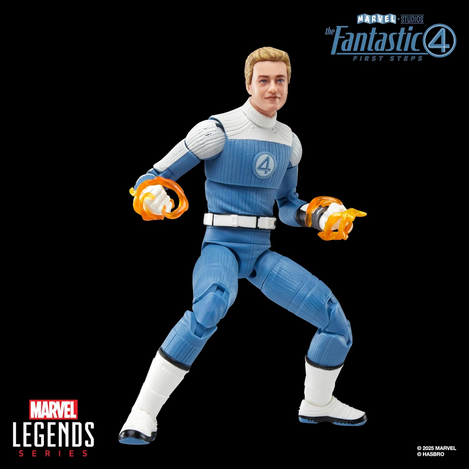 Marvel Legends Series Johnny Storm, the Fantastic Four: First Steps Movie Collectible 6 Inch Action Figure Toy image number 6