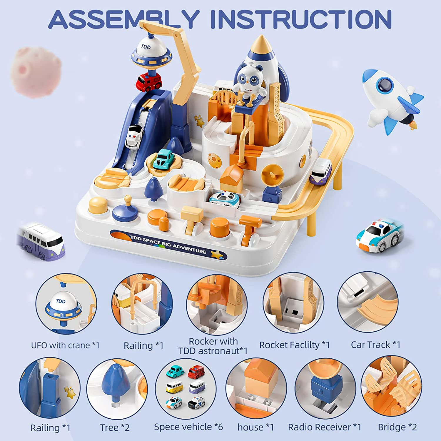 Toys for 3 Year Old Boys,Cars Race Track Adventure Toys with 6 Vehicle, Educational Montessori Toy Gifts for 3 4 5 6 Year Old Girls Boys image number 2