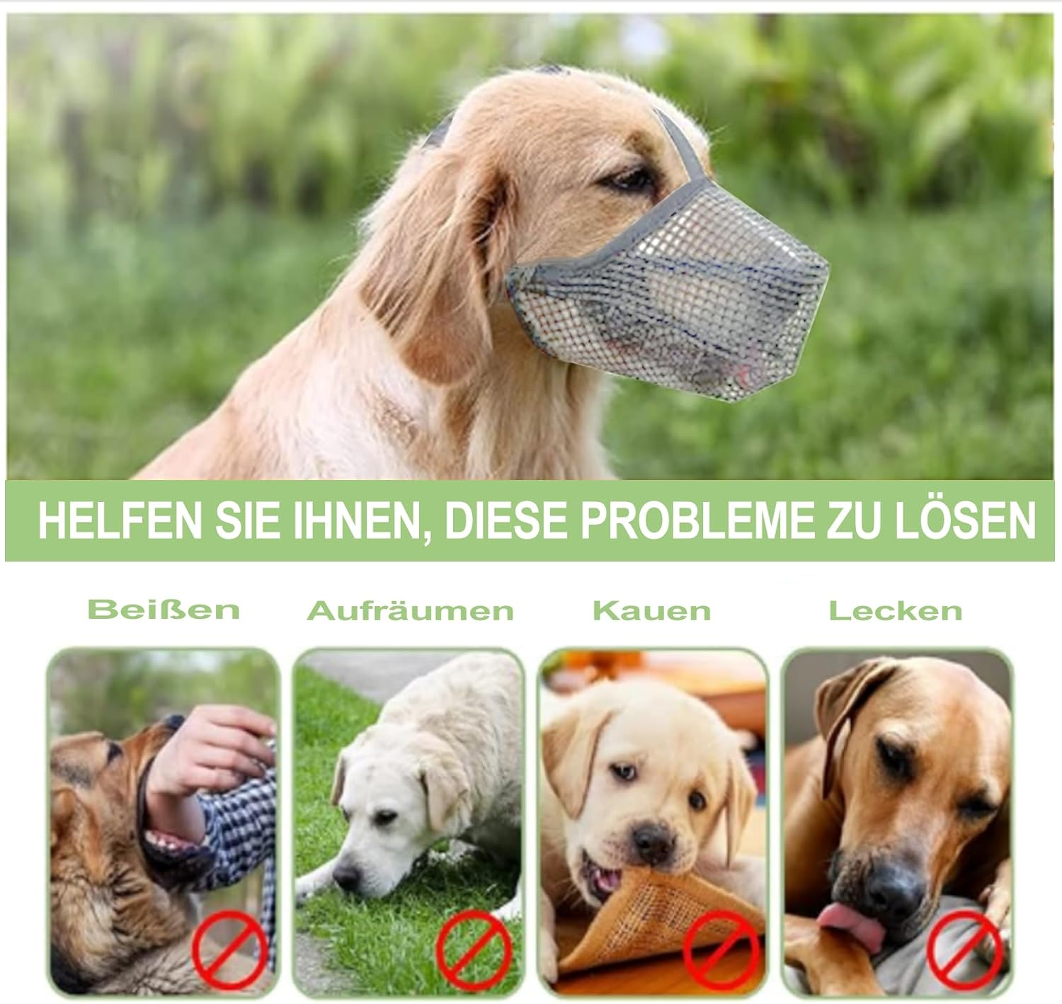 Muzzle for Dogs, Breathable Mesh Muzzle for Large Dogs, Medium Dogs, Adjustable Dog Muzzle for Small, Medium and Large, Prevents Biting, Chewing and Barking (Grey, XS) image number 2