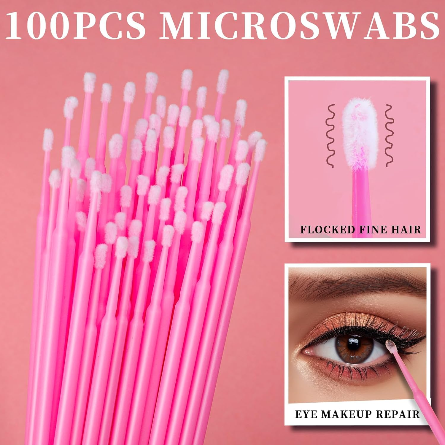 PAOFUFUI 310PCS Makeup Artist Kit Essentials, Disposable Makeup Applicators, Marcara Wands Lip Applicators Disposable,Microswabs, Eyeshadow Applicators, Artist Supplies for Makeup with Storage Box (Pink) image number 3