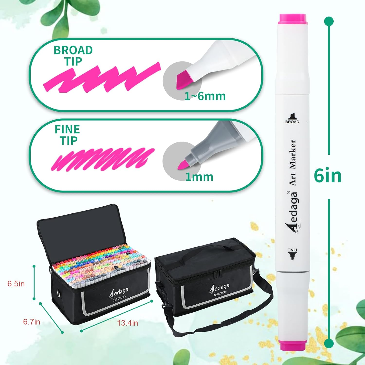 200 Colors Alcohol Markers with App, Dual Tip Art Markers with Kickstand Case for Artists, Adults and Kids. Alcohol Based Markers for Coloring, Painting, Sketching and Drawing, Great Gift image number 3