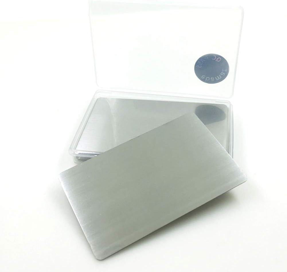 304 Stainless Steel Thick 0.5Mm Metal Business Cards Blank Tablet 86X54Mm Pack of 10PCS (Silver Brushed Finishing, Blank) image number 2