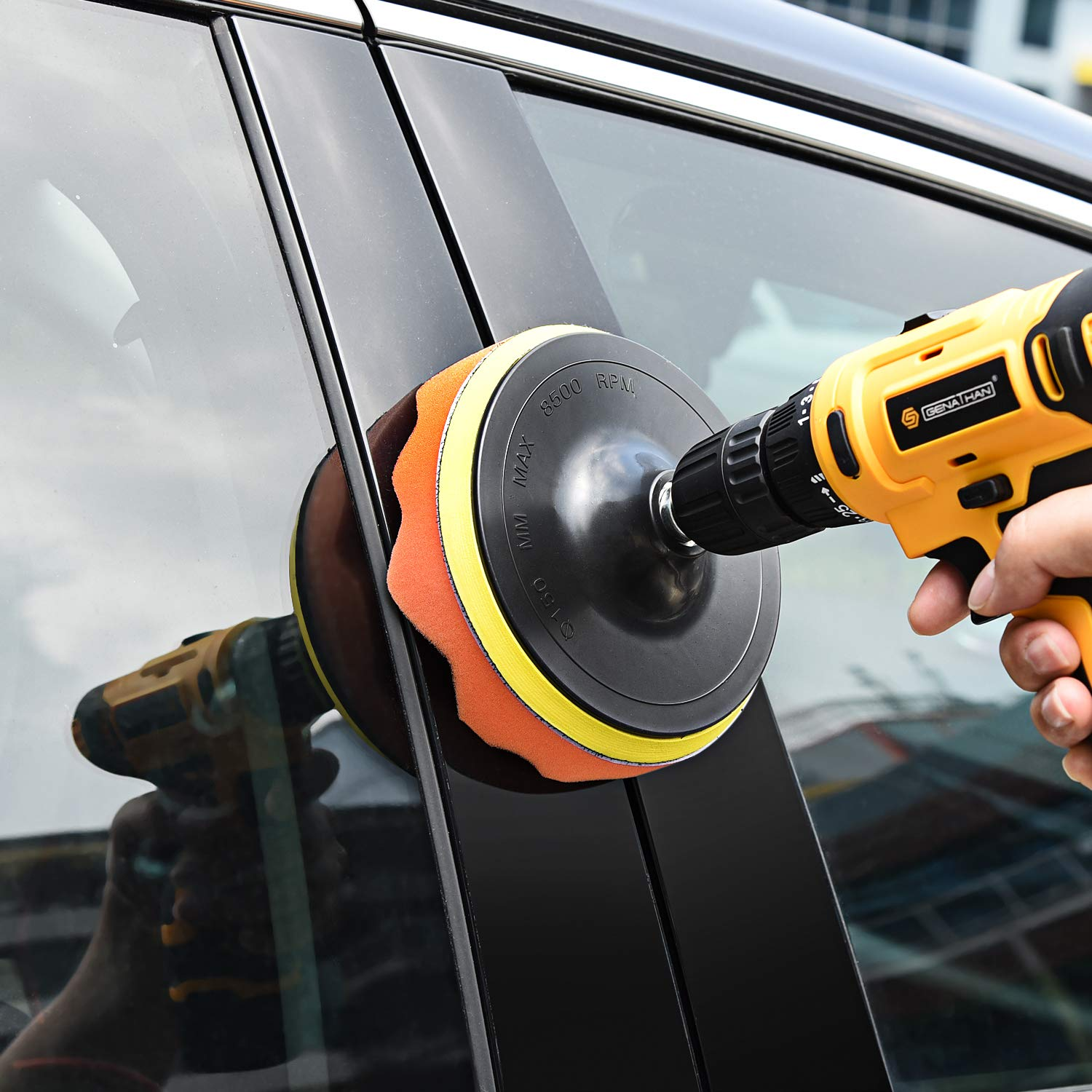 5 Inch(125 Mm) Drill Polishing Pads 11 Pcs Car Polishers and Buffers Compound Buffing Kits Drill Attactment for Auto Polisher,Sanding,Waxing image number 5