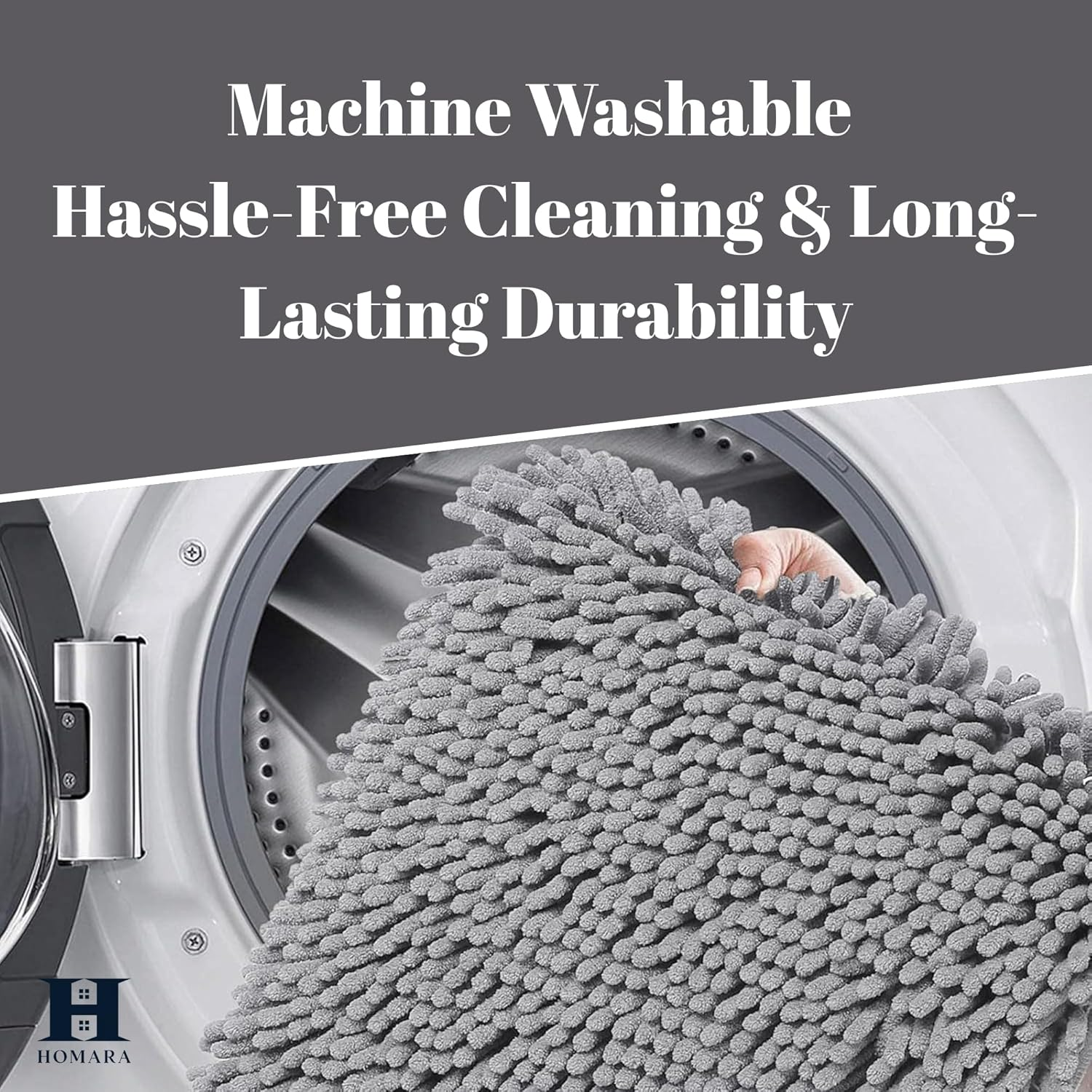 HOMARA - Bath Mat &ndash; Ultra-Soft, Non-Slip, Absorbent Bathroom Rug for Shower & Tub | Machine Washable, Quick-Dry Microfiber Mat for Bathroom, Bedroom & Home D&eacute;cor! image number 2