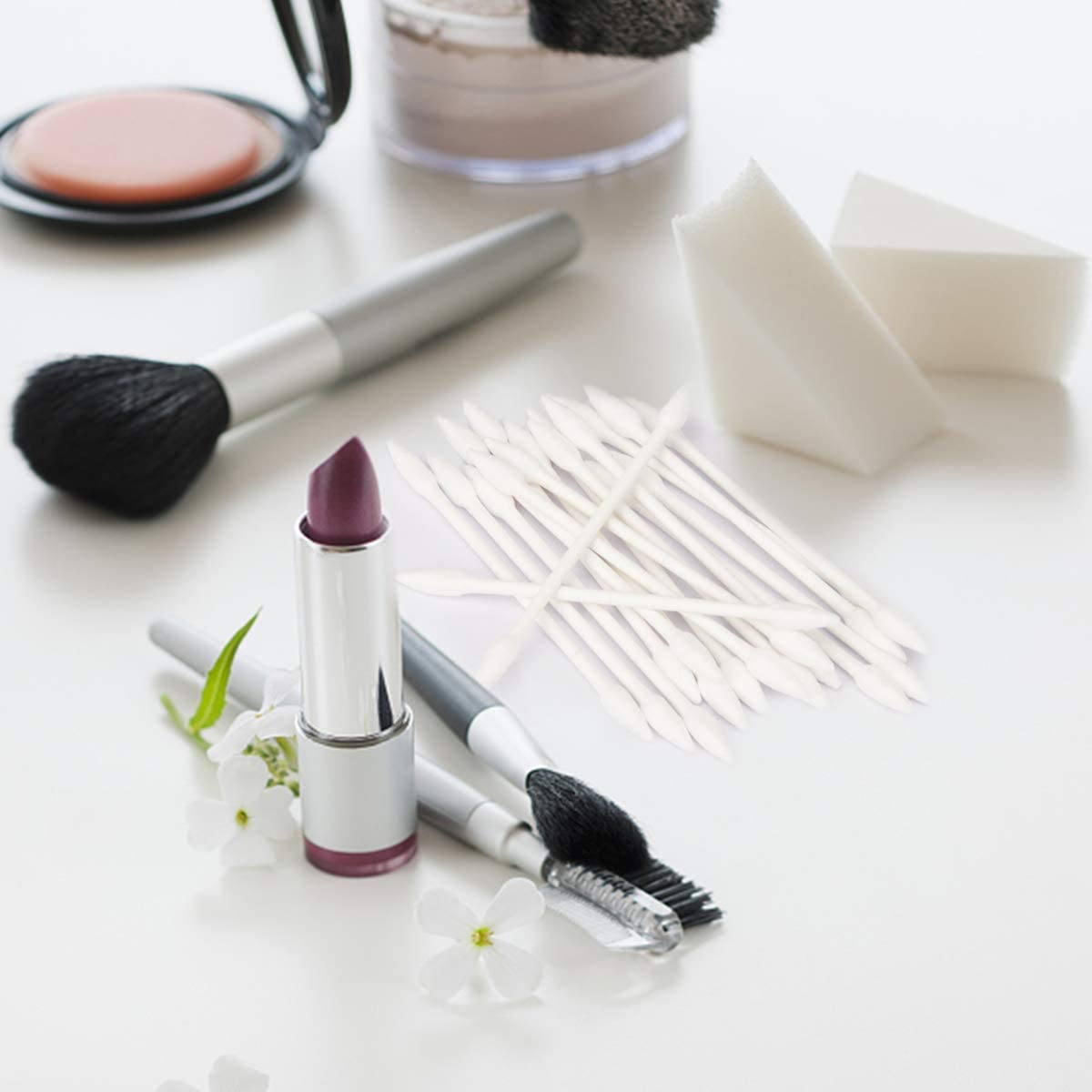 800 Pieces Cotton Swabs, Double Precision Tips with Paper Stick, 4 Packs, 200 Pieces 1 Pack (Double-Pointed Shape)