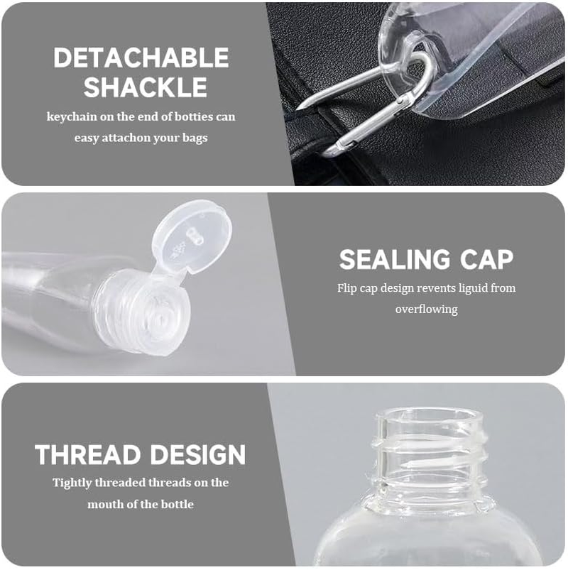 3 Pcs Transparent Hot Sauce Keychain Bottles image number 2