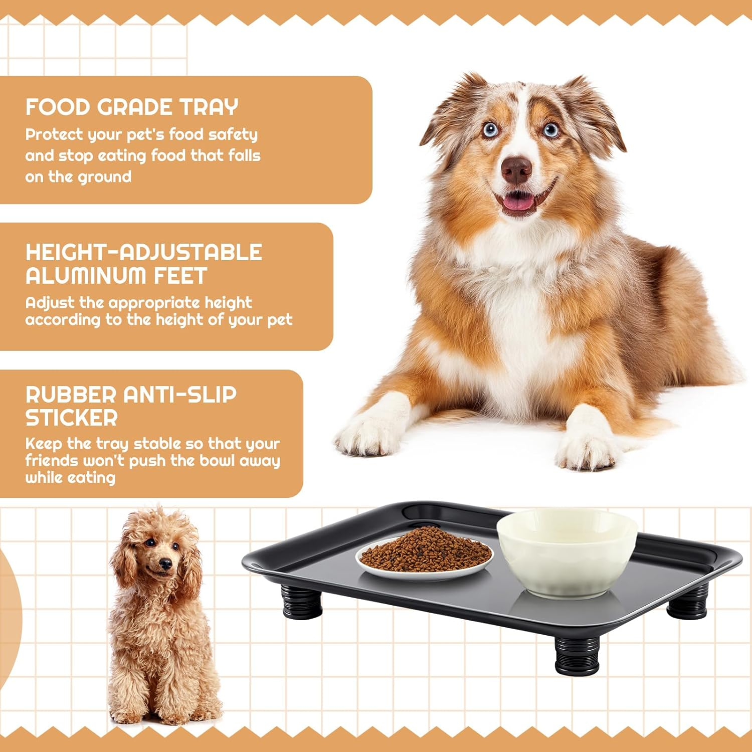 Marsui Ant Proof Cat Dog Bowl Tray - Waterless, Height Adjustable Legs for Pet Neck Comfort No Pest Pet Food Feeding Station, Kitchen Sweets & Trash Ant Barrier(23Mm-37Mm) image number 6