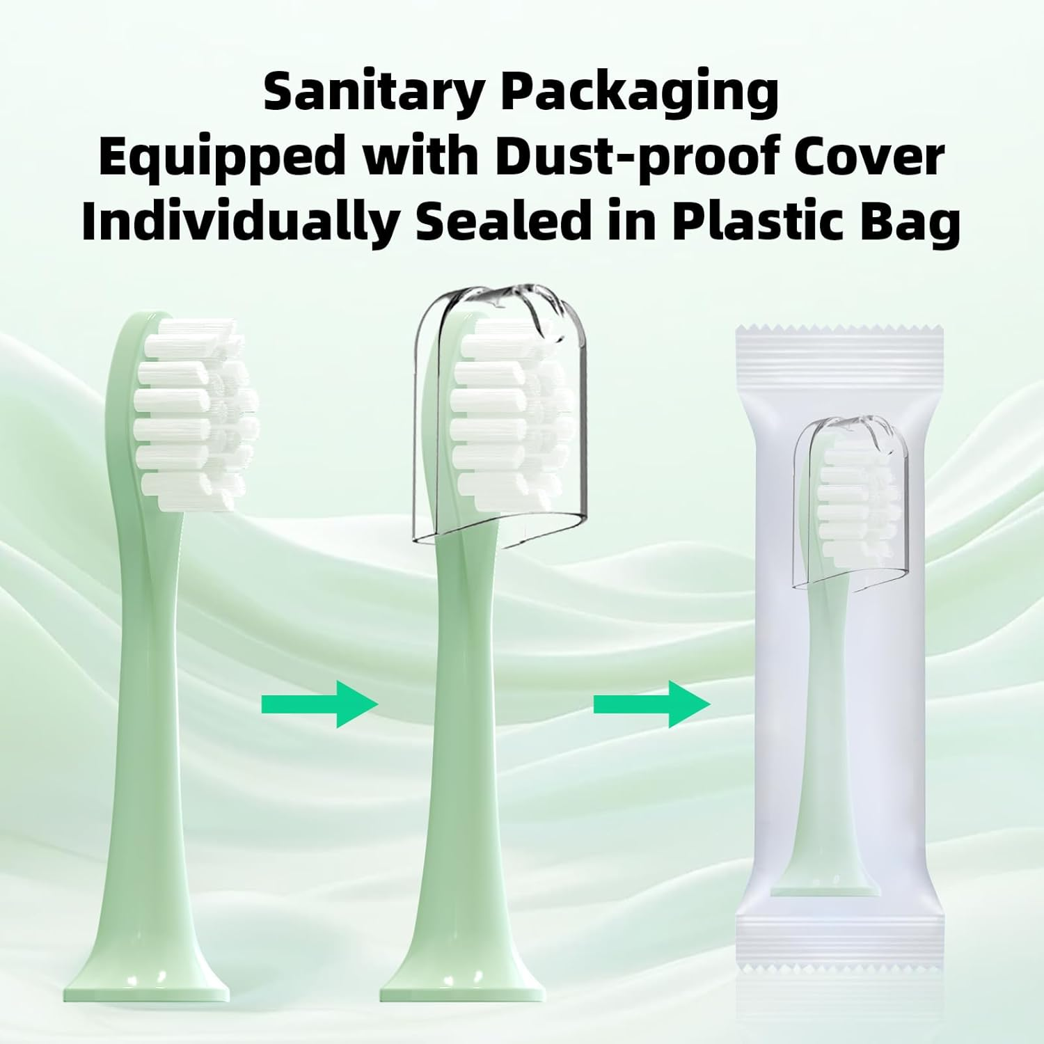 10 Pack Compatible with Suri Electric Toothbrush Replacement Brush Heads,For Suri Sonic Electric Toothbrush,With Dust Cover (Winter Fern, M) image number 6